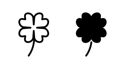 Fototapeta premium Clover icon set vector. clover sign and symbol. four leaf clover icon.