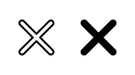 Close icon set vector. Delete sign and symbol. cross sign