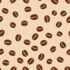Obraz premium Seamless Coffee Bean Pattern Background for Print and Web Design