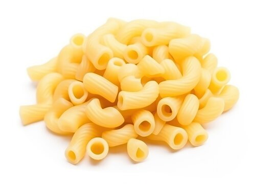 Macaroni pasta food white background.