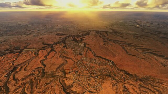 Sunset aerial shot of Diriyah. Saudi Arabia