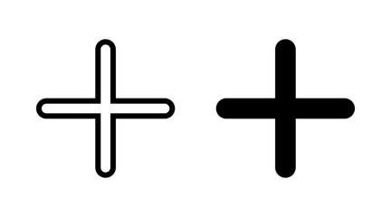 Obraz premium Plus Icon set vector. Add plus sign and symbol