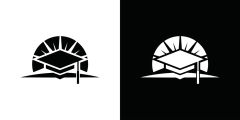 simple graduation hat logo vector