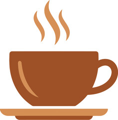 Warm Brown Coffee Cup with Steam for Cozy Mornings and Relaxing Moments