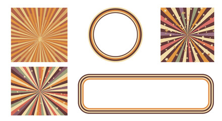 Set of decorative frames and backgrounds with geometric patterns