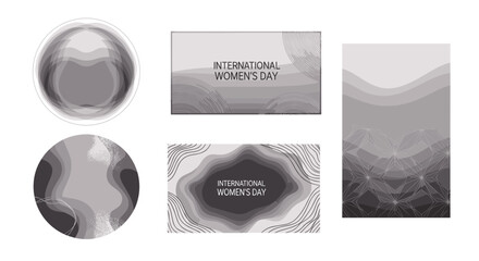 International womens day celebration with diverse women and symbols