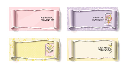 Set of pastelcolored gift boxes with floral and decorative designs