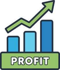 Profit Growth Chart Icon Representing Financial Success and Business Growth Strategy