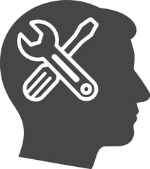 Creative Mindset Symbol with Tools for Problem-Solving and Innovation