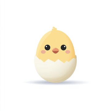 Cute chick hatching illustration.
