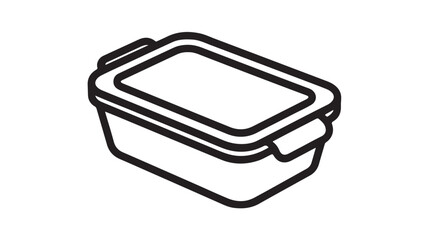 Plastic Container Illustration Simple Black Line Art on White Background for Packaging Design