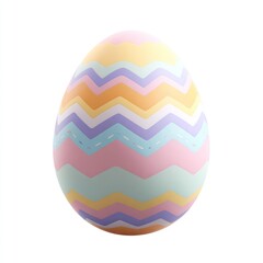 Colorful zigzag Easter egg illustration.