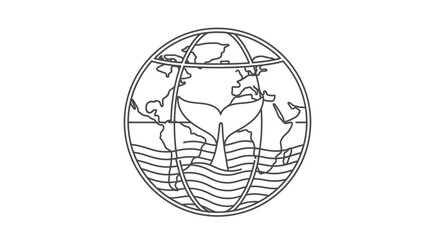 Globe with continents and oceans.