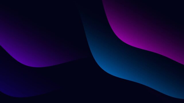 Abstract Motion Graphic with Dynamic Curves and Flowing Waves, Vibrant navy puple Gradient Seamless Loop