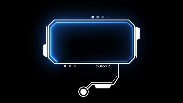HUD callout box interface for data labels and screen annotations. Digital UI frame for information highlights and on-screen pointers. tech overlay for broadcast, presentation, .HD video..
