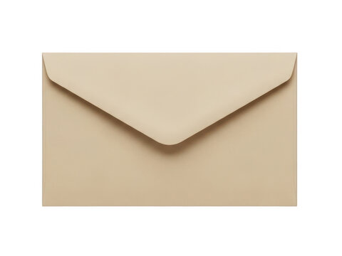 Beige envelope isolated on transparent background