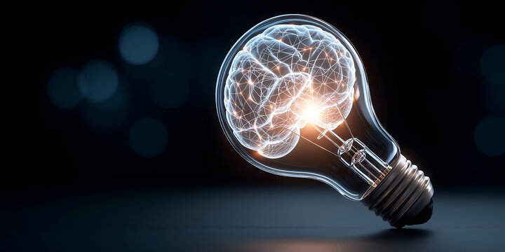 A creative representation of a light bulb symbolizing new ideas and innovation, highlighting the fusion of technology and thought.