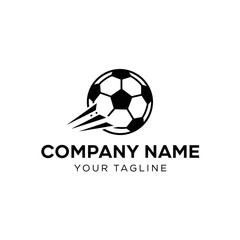 Obraz premium Dynamic Soccer Ball Logo Design with Motion Trails.