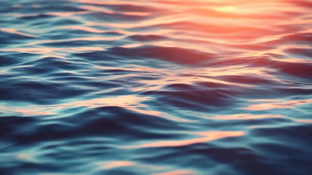 Ocean waves glowing in sunset light
