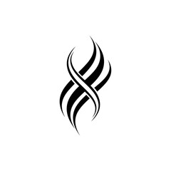 Obraz premium Abstract tribal tattoo design with intertwined black curves.
