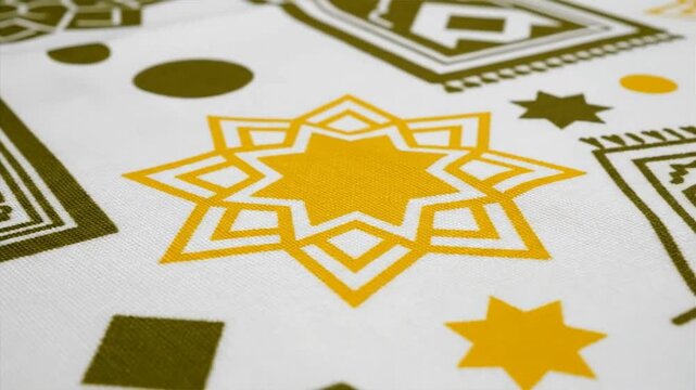 Islamic Geometric Patterns on a White Surface.