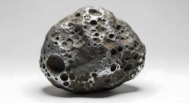 Rough, Textured Space Rock with Impact Craters