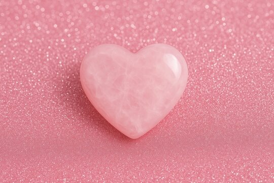 Pink heart on glitter background