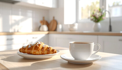 Morning Coffee and Croissant