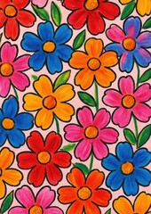 Obraz premium Vibrant floral pattern illustration