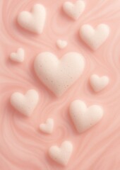 Obraz premium Soft hearts on pink background