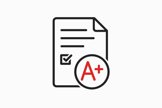 Graded paper with A+ mark and checklist icon