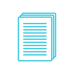 Documents iconL, Isolated on white, Blue Icon
