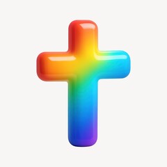 Obraz premium Colorful glossy cross illustration.