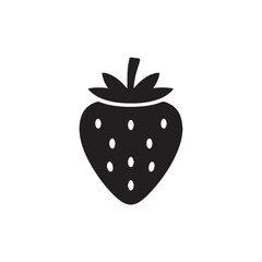 Strawberry icon silhouette vector design art illustration