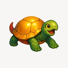 Obraz premium Colorful cartoon turtle illustration.