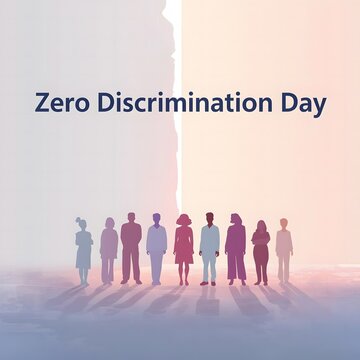 Silhouettes of diverse people against a gradient sky signifying unity and zero discrimination