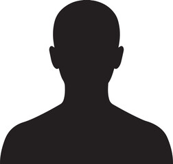 Silhouette of a man with a shaved head profile