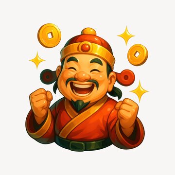 Joyful prosperity mascot illustration