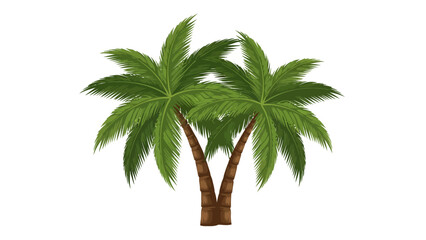 Two Green Palm Trees.