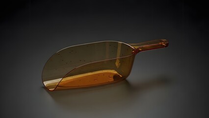 A gold-tinted protective eyewear on a dark background