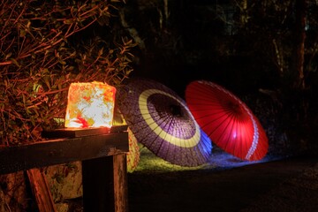 Ice candles illuminating the historic post town of Magome-juku at night