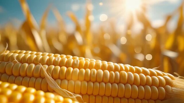 Golden corn on the cob farm.
