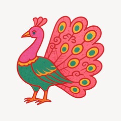 Fototapeta premium Colorful peacock illustration design.