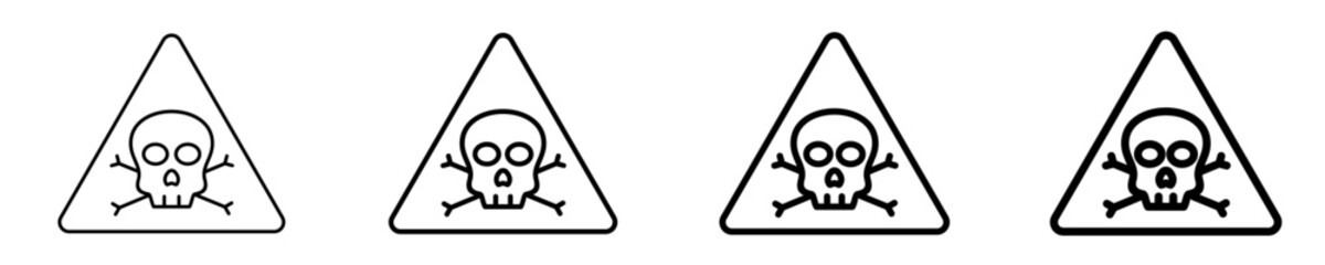 Toxic Chemical Warning  Icon Set Different Style Collection