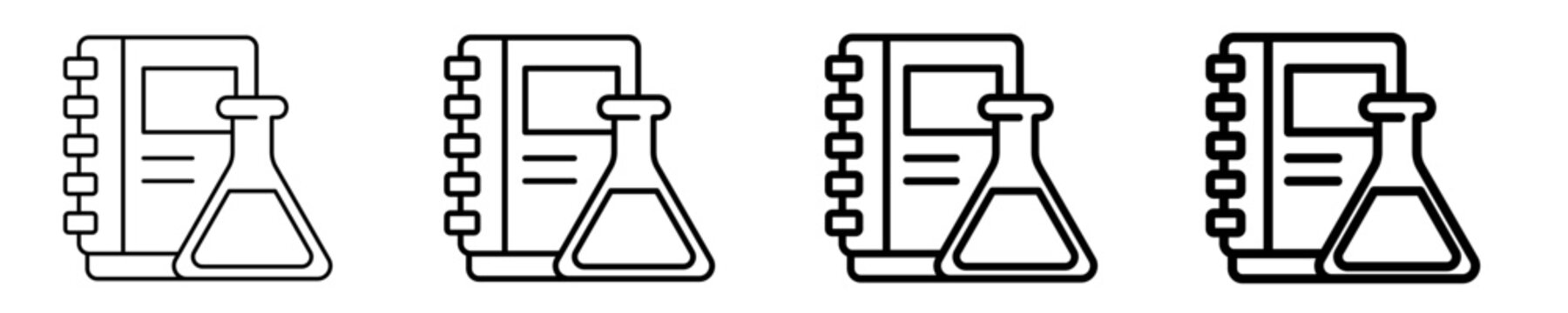 Lab Notebook  Icon Set Different Style Collection