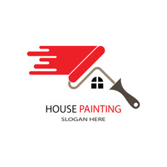house painting logo design template