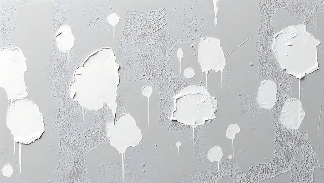 spackle. A textured grey wall with patches of white spackle in various drying stages. safety posters, maintenance manuals, designed for industrial assembly lines and welding operations.
