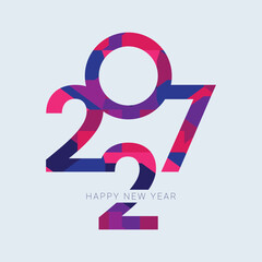 2027 New Year Number Design for celebration