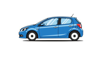 Obraz premium Blue Car Side View.