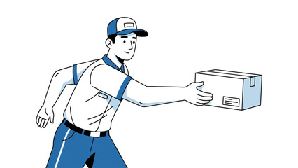 Fototapeta premium Man delivering a package.